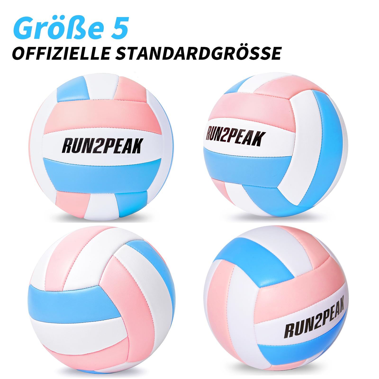 Palla Pallavolo RUN2PEAK Misura 5 - Morbida E Impermeabile Per Interni Ed Esterni - Foto 3