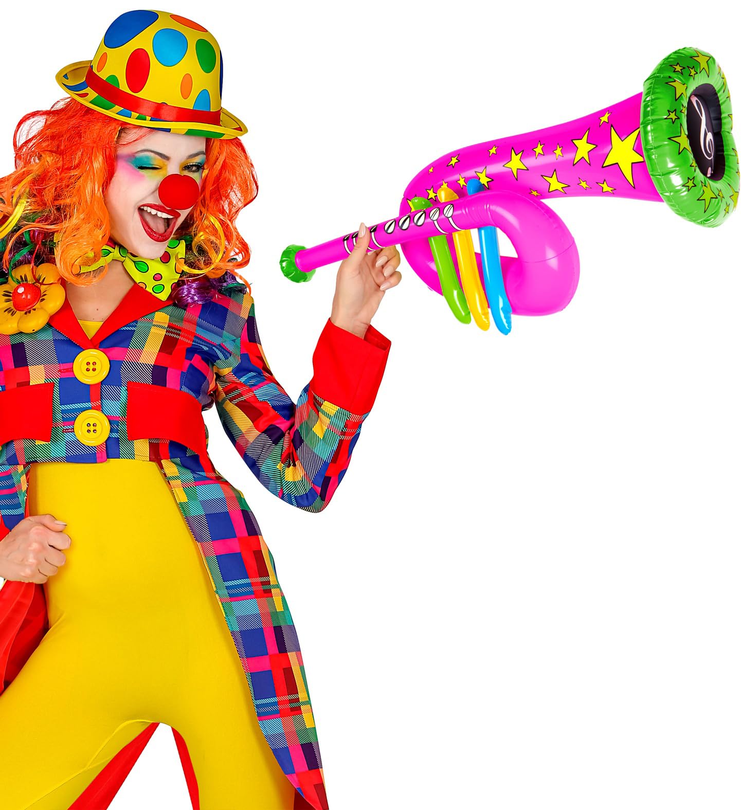 Widmann - Inflatable Tuba 63cm Musical Instrument Circus Clown Costume Accessory, Pink - Image 3