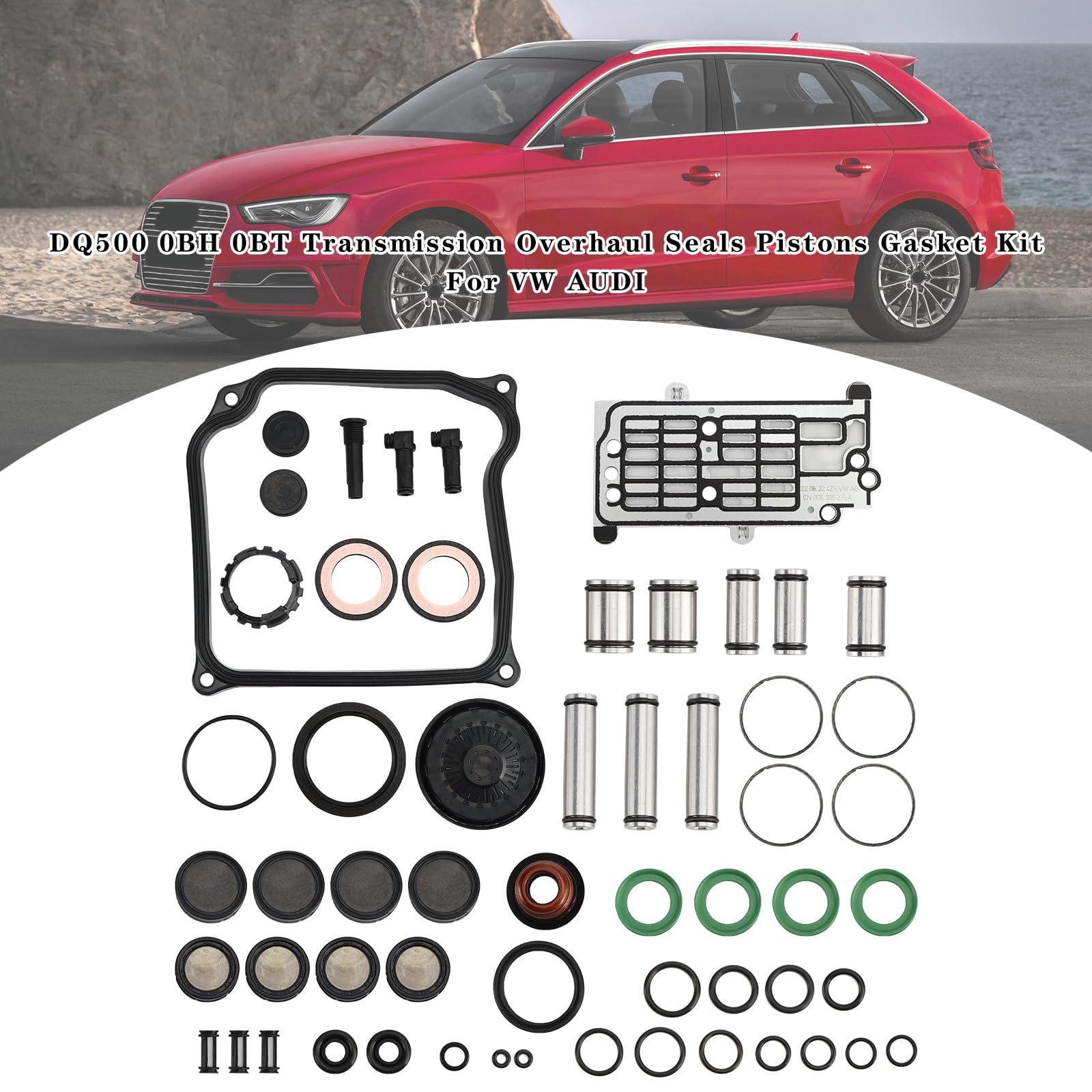 Topteng Passend für DQ500 0BH 0BT Getriebeüberholung Dichtungen Kolben Dichtungssatz Passend für VW Audi