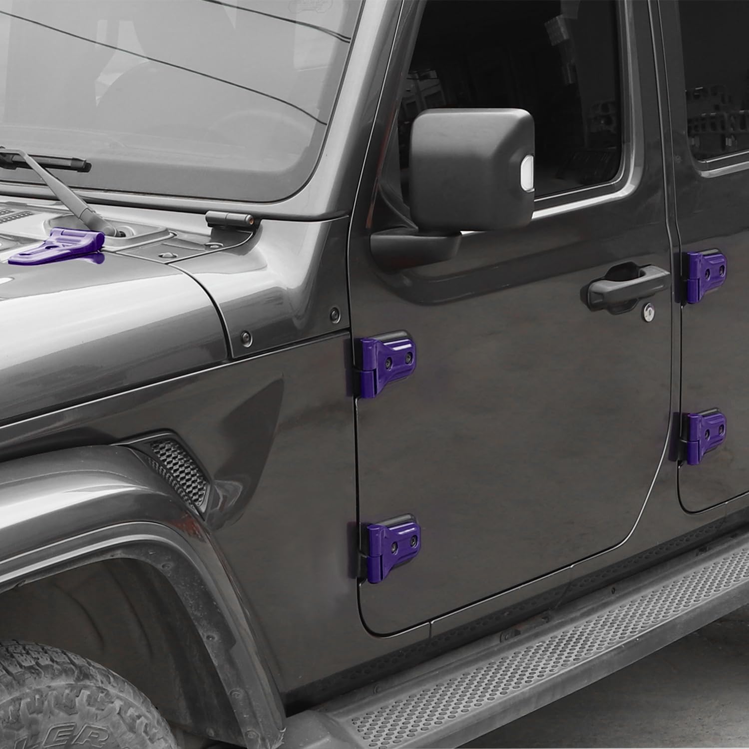 JeCar 10PCS Purple Full Set Door Hinge Cover Trim Overlay for 2018+ Jeep Wrangler JL JLU/Gladiator JT