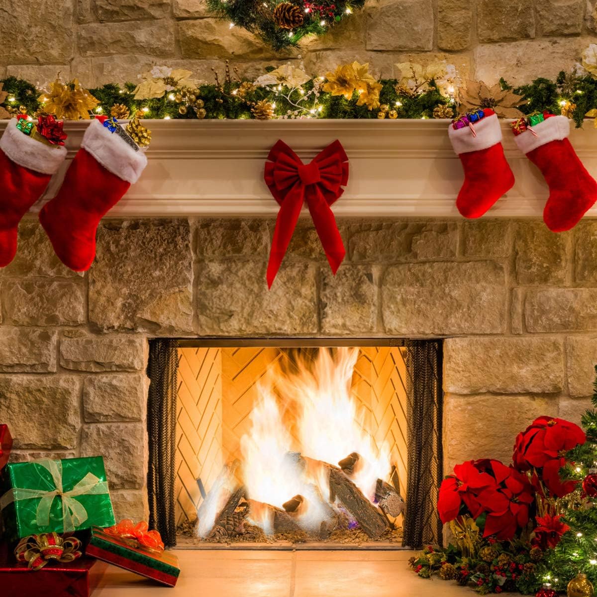 Realistic Ceramic Wood Log Set for Indoor/Outdoor Fireplaces