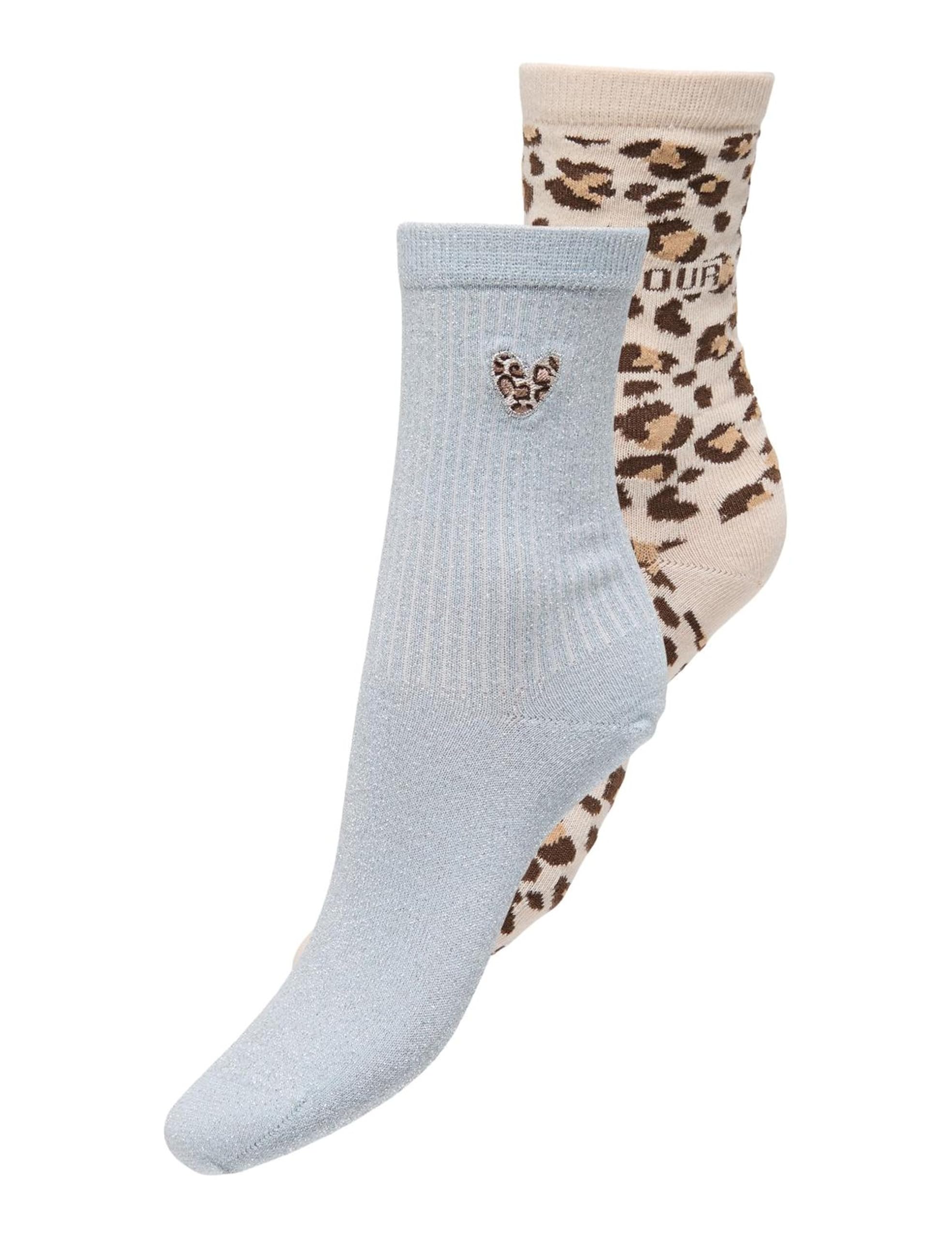 ONLY Damen Onlolivia Leo 2-pack Sock Acc Noos Onlolivia Leo 2-Pack Sock Acc Noos (2er Pack)