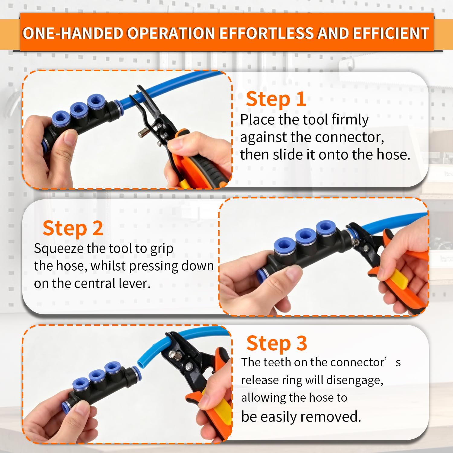 Pince à Déconnecter Rapide pour Raccords Raccord Pneumatique 6/8 mm | Outils de Déconnexion de Tuyau d'Air à Insertion Structure à Levier Économe en Effort Idéale pour les Espaces Étroits