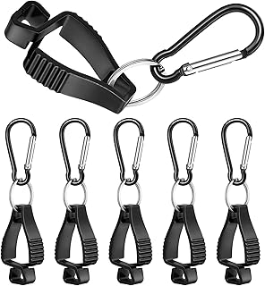 6PCS Glove Clip Holder Safety Work Gloves Clip for Belt, Metal Glove Keeper Loop Glove Grabber Clip Holder(Black)