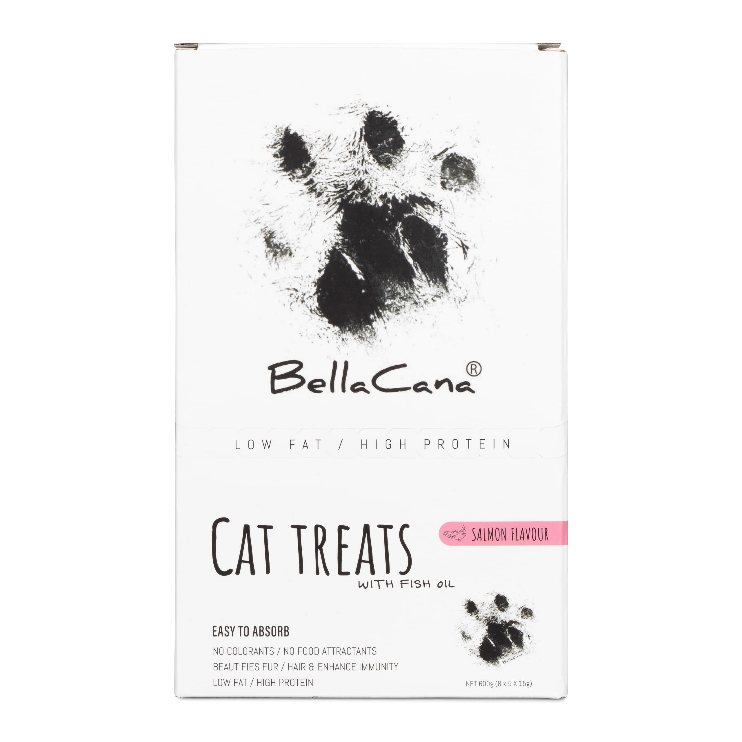 BellaCana 40 Meow‑Magnet Salmon Lickables for Cats & Kittens — Salmon+Fish Oil, Low Fat, High Protein, 40x15g Sachets (600g) - No Artificial Colours, Beautiful Fur, Enhanced Immunity