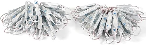 M&T Displays 2x50 unids 2835 3 LED módulo 12V DC azul 160 grados lente cinta adhesiva IP67 resistente al agua al aire libre cartel cartel cartel