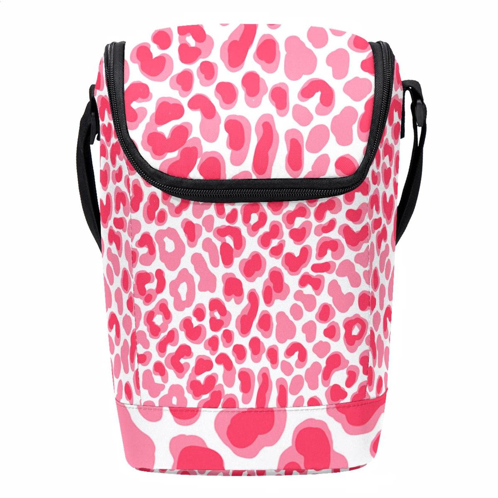 Bolsa de almuerzo con estampado de leopardo para oficina y universidad