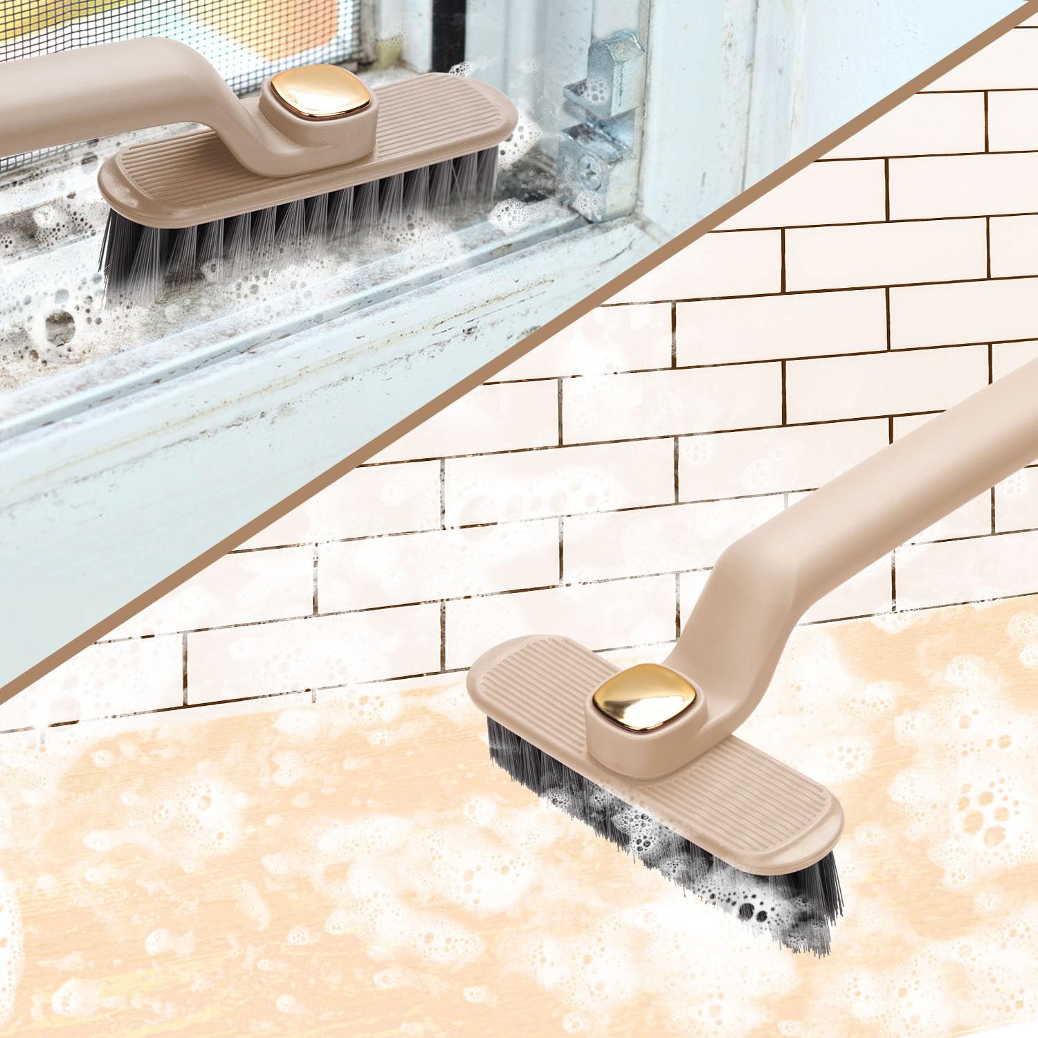 Brosse De Nettoyage Multifonction Rotative Pour Crevasses, 360 Degrés