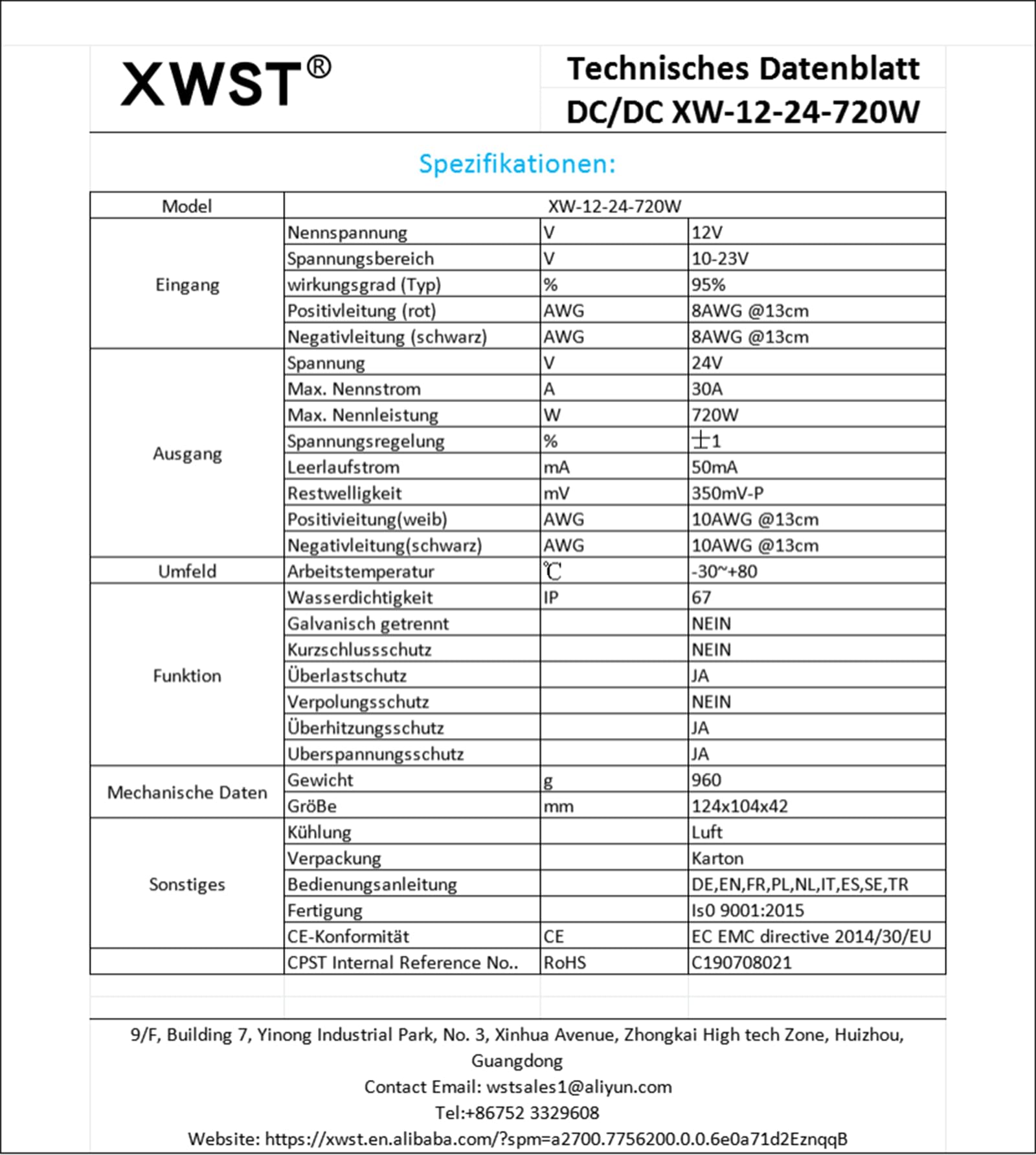 DC-DC 9V-23V zu 24V Spannungs-wandler 30A 720W | 12-V 24-V Converter Netzteil Strom-Adapter Spannungs-regler Spannungs-stabilisator Spannungs-begrenzer LKW Step-up Boost Volt