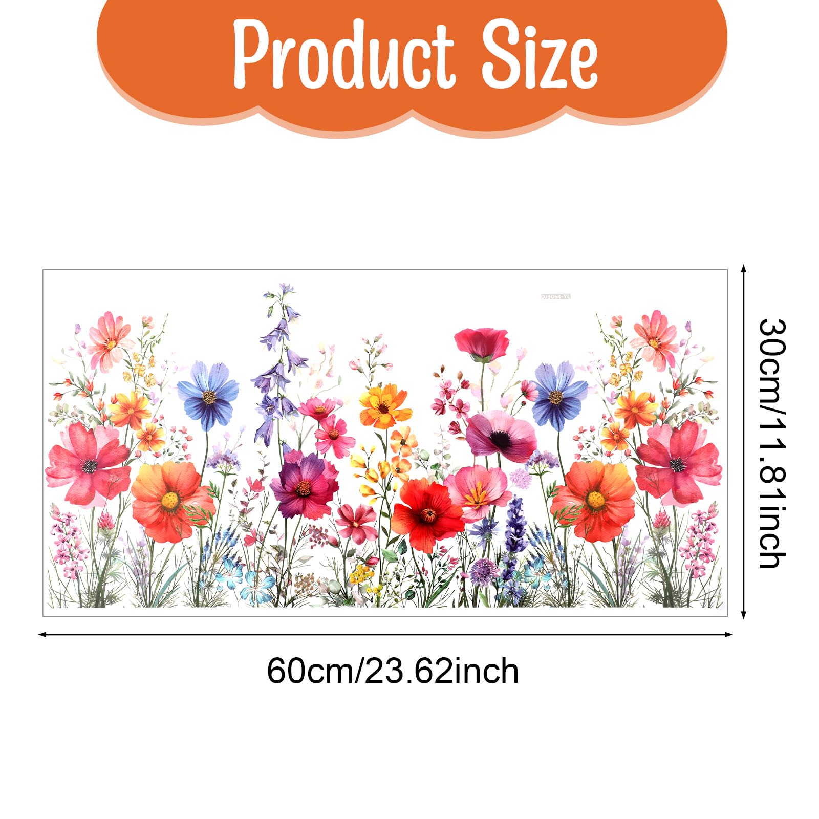 Raamstickers, 3 stuks, bloemen-raamdecoratie, frisse groene plantenpot