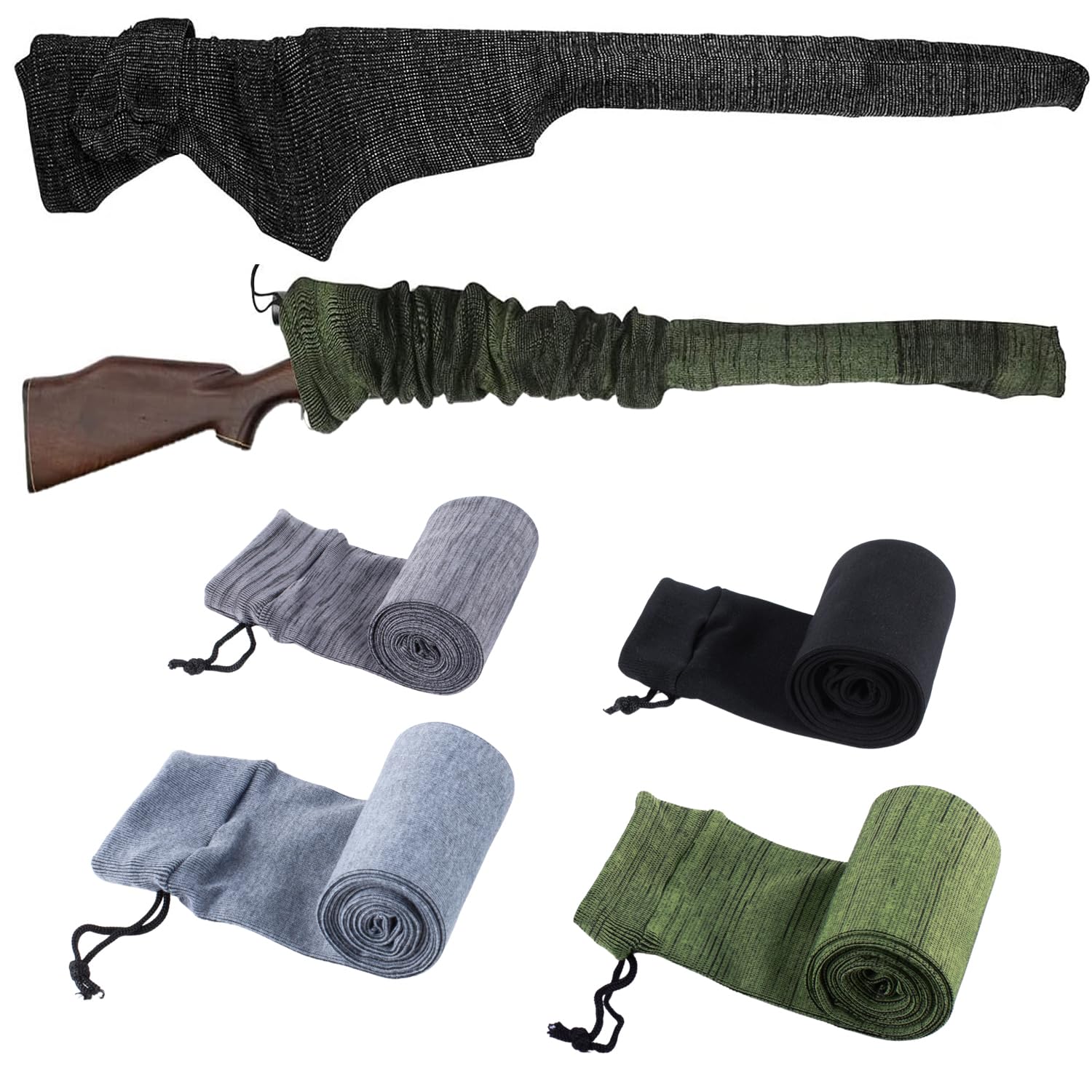 Calcetines gruesos para rifles y escopetas, 140 cm, revestimiento de silicona, lote de 4