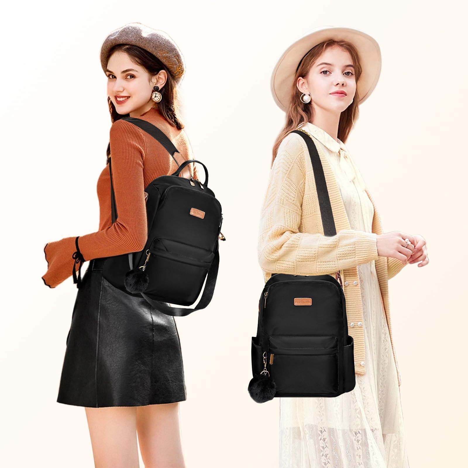 Leathario Zaino Donna Antifurto e Impermeabile, Zainetto, Zaini, Borsa Donna per Ufficio, Lavoro, Università, Viaggio