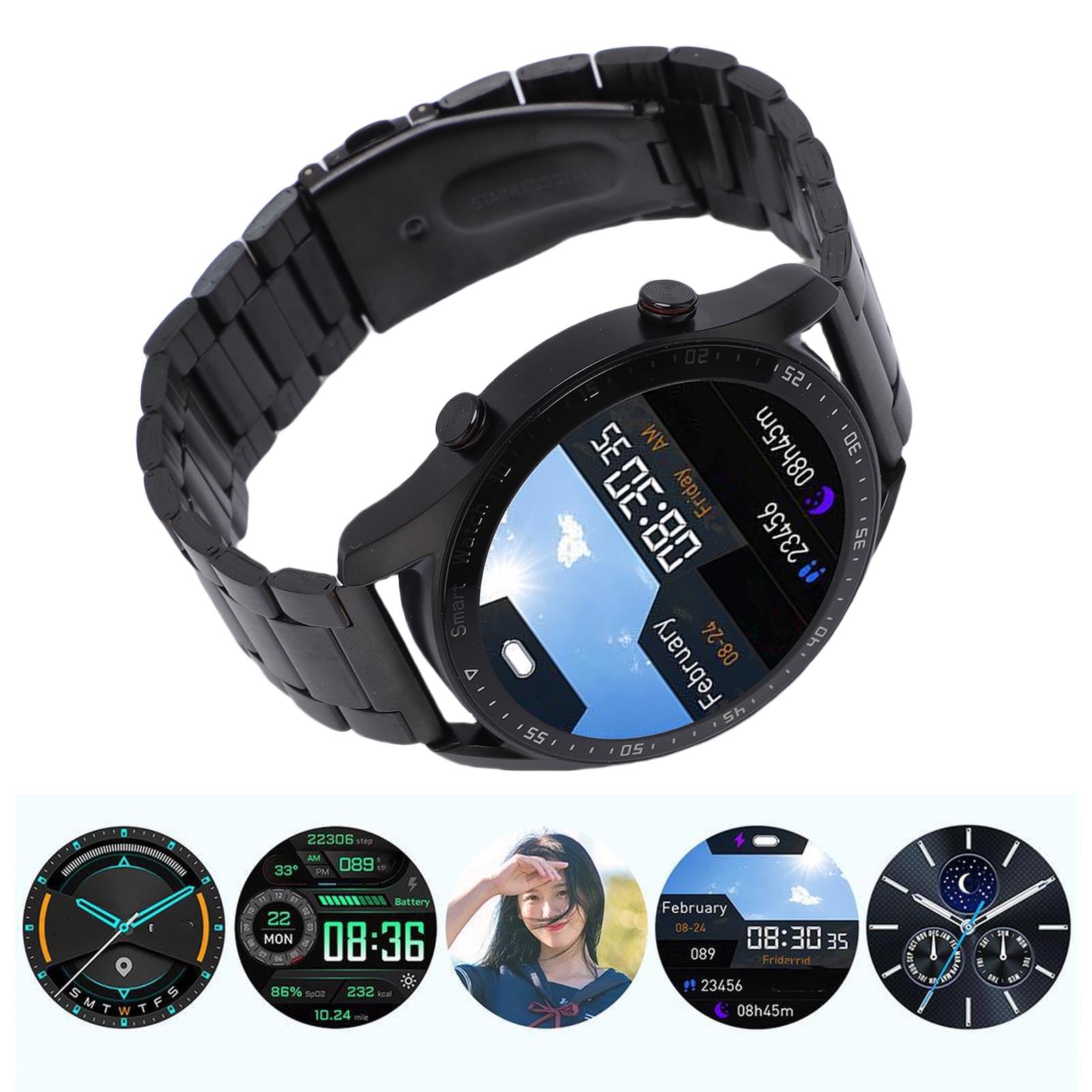 Bewinner Smart Watchs for Women Men, Smartwatch Touchscreen LCD da 1,5 Pollici LCD con Chiamata e Controllo Musicale, Orologi Tracker Fitness, IP67, Monitoraggio dei Passi
