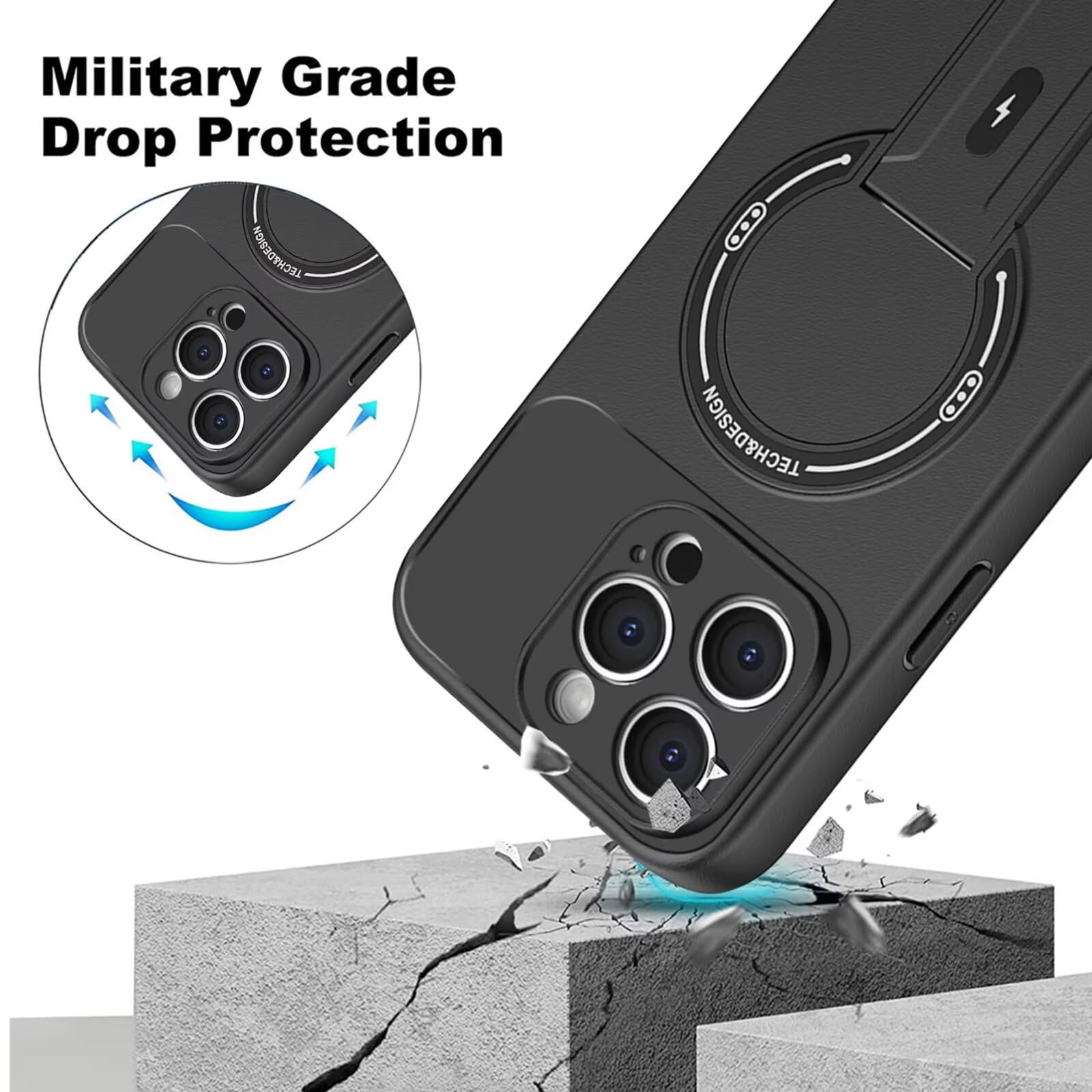 ILING Cover per OPPO Reno 13 FS (OPPO Reno 13F 5G/4G), Opaca Militare Antiurto Rigido PC Silicone TPU Bumper Custodia con Magnetico Anello Supporto e Scorrevole Protezione Fotocamera (Rosa
