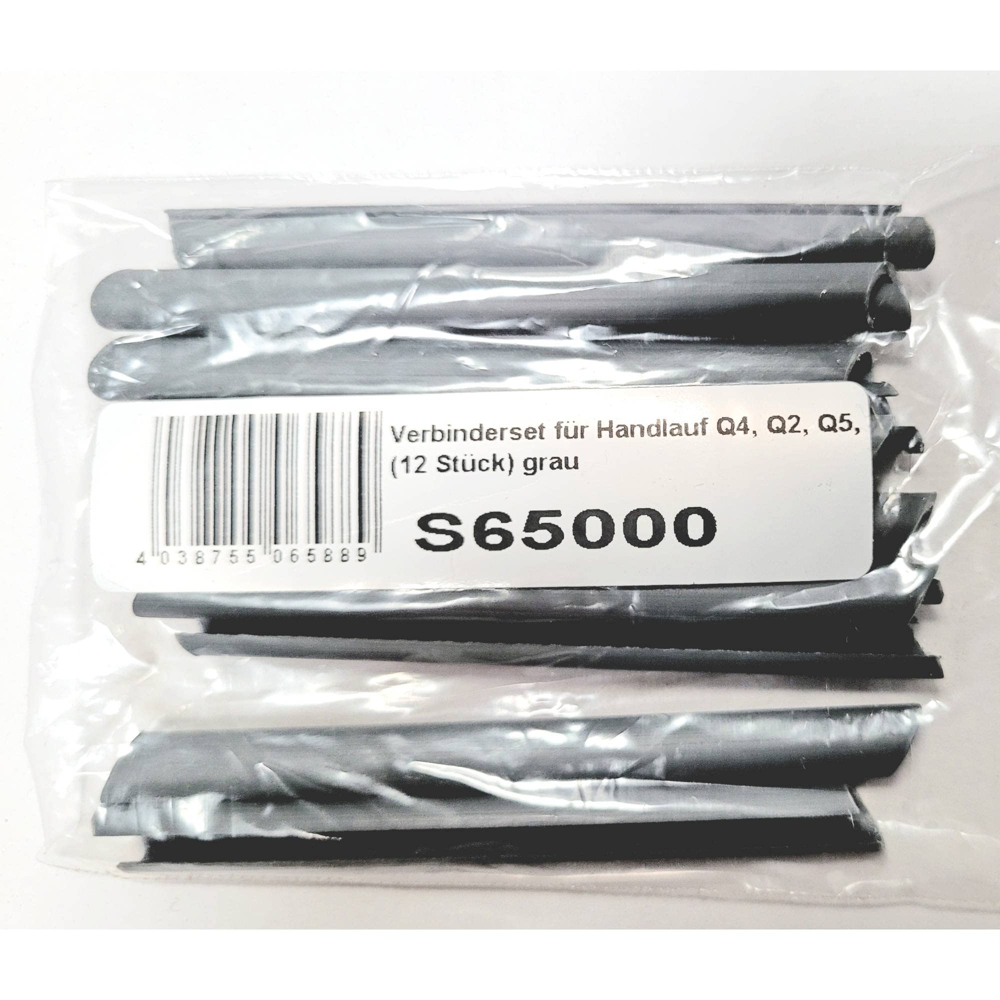 Profilverbinder für Pool Handlauf/Bodenschiene Q4, Q2, Q5 (Beutel 12 Stück) grau