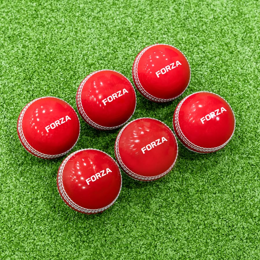 FORTRESS Cricket 'Incrediballs' [6 Pack] - Senior/Junior Cricket Balls | Foam Balls With Traditional Seams | Cricket Training & Practice - Pink or Red Cricket Ball (Red, Junior - Pack of 6) — image 1