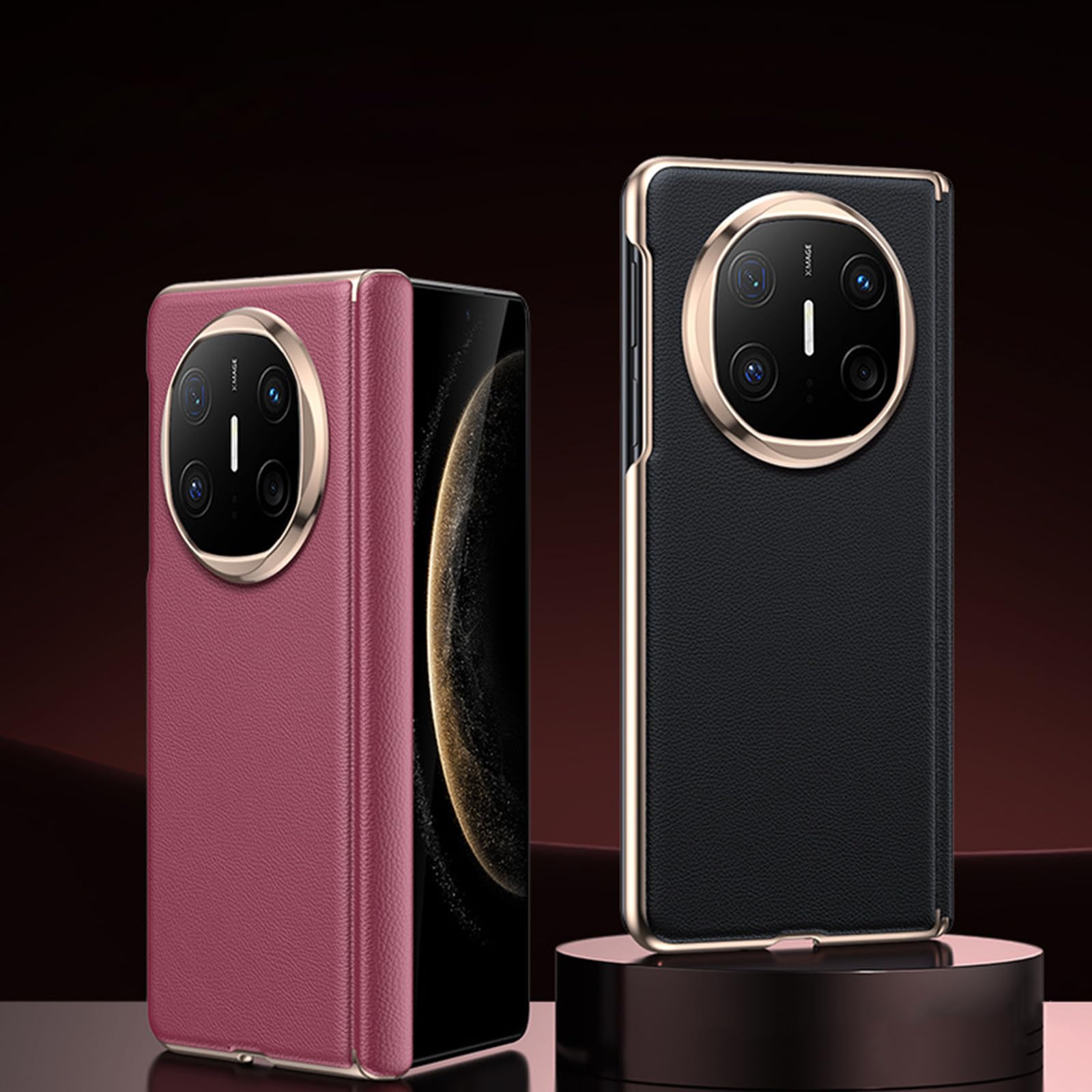 Magnetyczne skórzane etui do Huawei Mate X6, ultracienkie zawiasy, ochrona tylnej obudowy, luksusowy biznes, odporna na wstrząsy obudowa, zielone, Mate X6