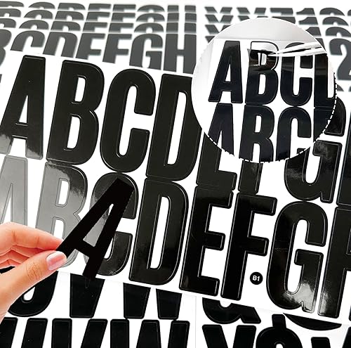 Miniatura 10 de 400 calcomanías de letras blancas, 24 hojas de calcomanías de letras grandes de 2.5 pulgadas, autoadhesivas, calcomanías del alfabeto, impermeables,