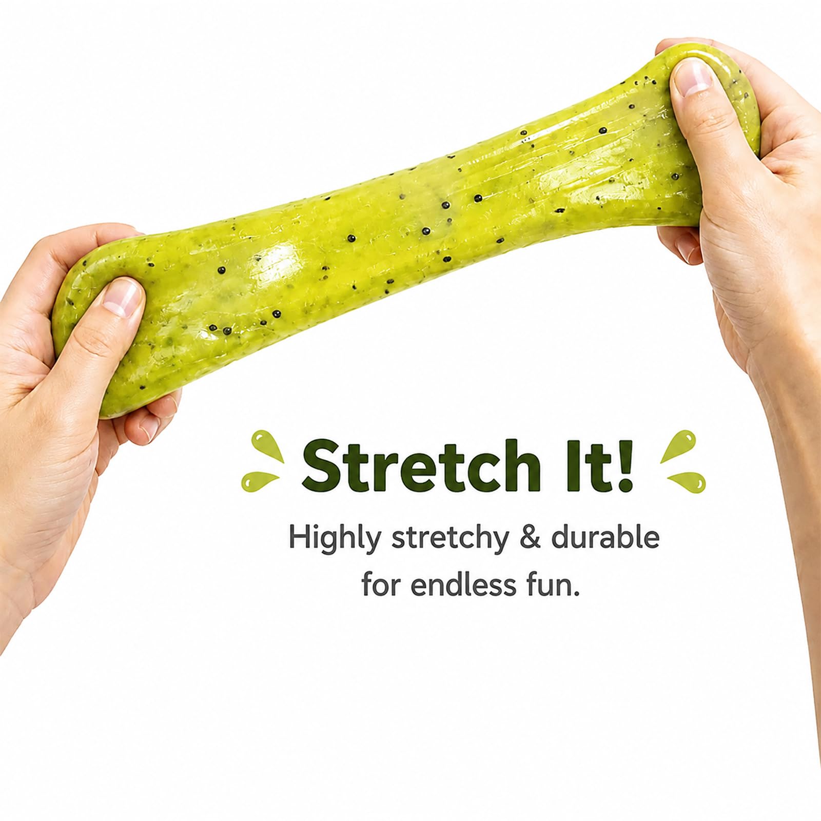 Slushy Squishies, Slushy Kiwi Squishies Stress Relief Ball，Realistic Kiwi Fruit Slush Stress Ball，Soft Stress Relief Sensory Fidget Toys (Light Green)