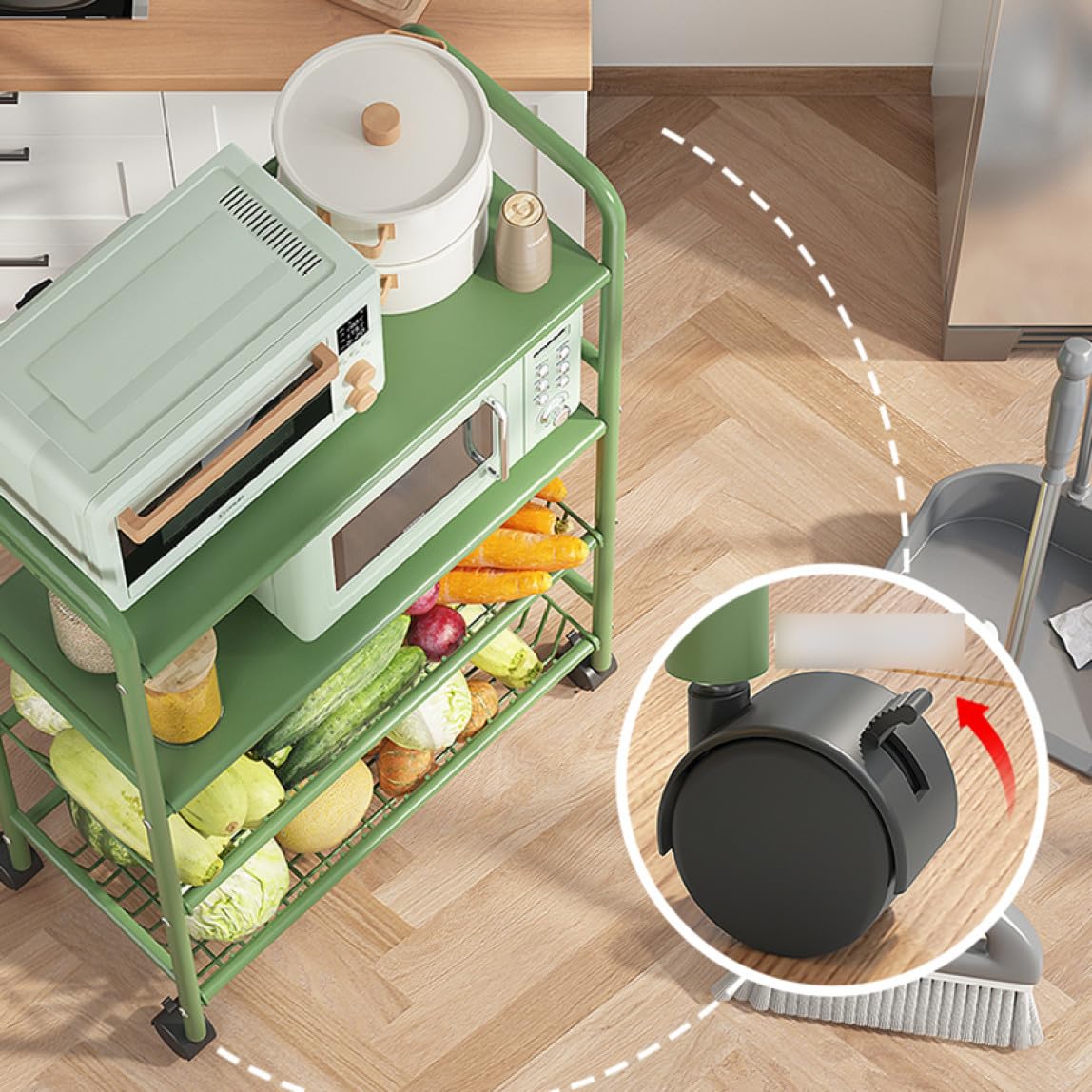 Amazon.co.jp: YQkasj キッチンワゴン キャスター付き バスケット