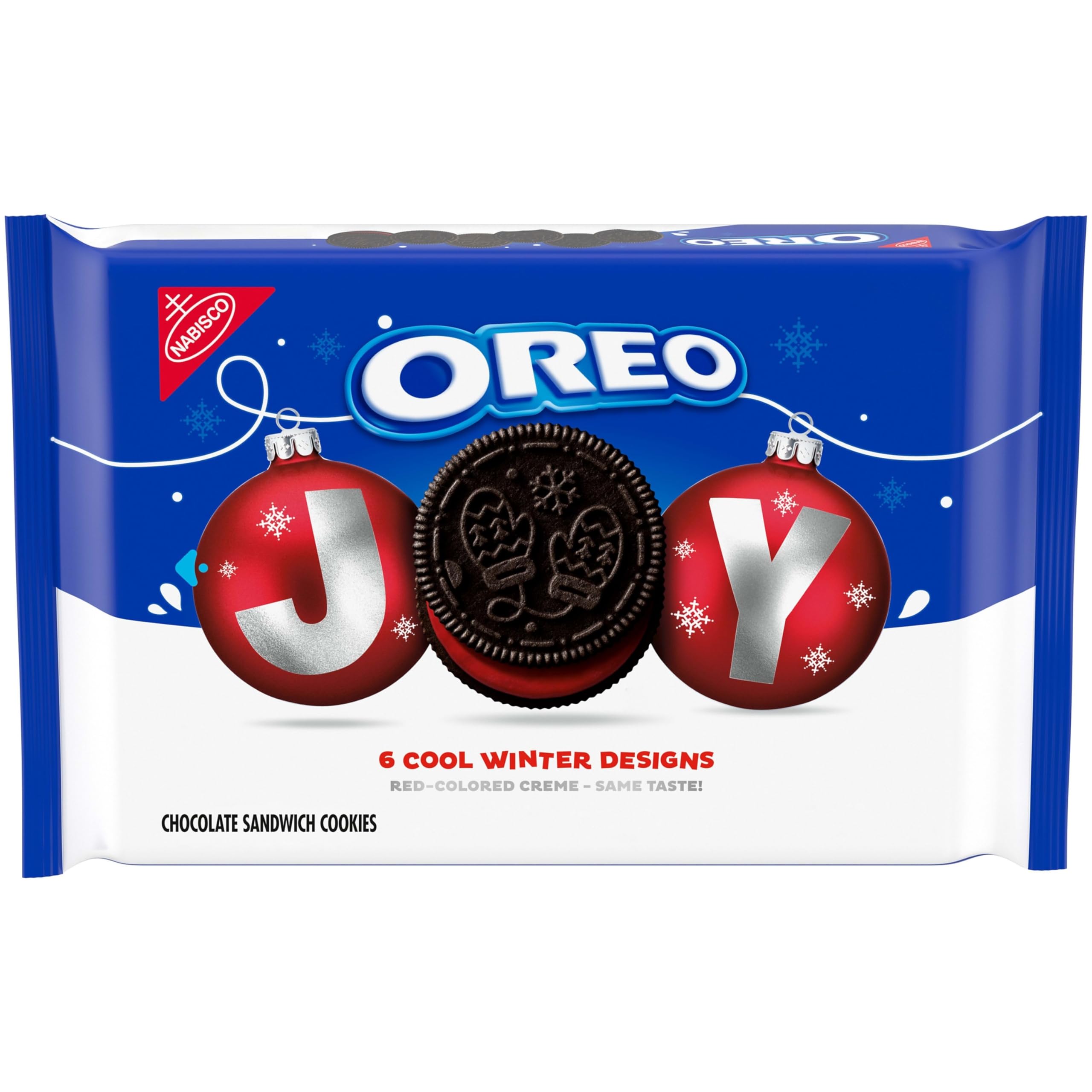 OreoJoy! Red-Colored Creme Chocolate Sandwich Cookies, Limited Edition Holiday Cookies, 18.71 oz
