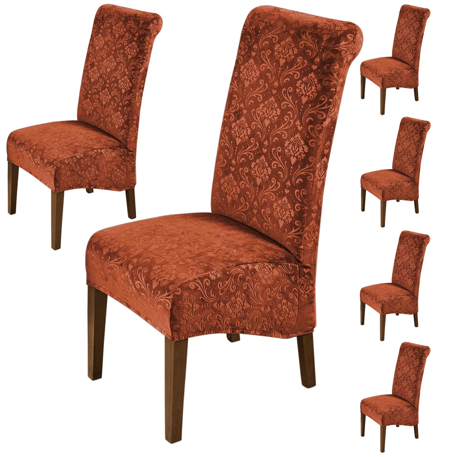 Velvet Dining Chair Covers - Set of 6 -26