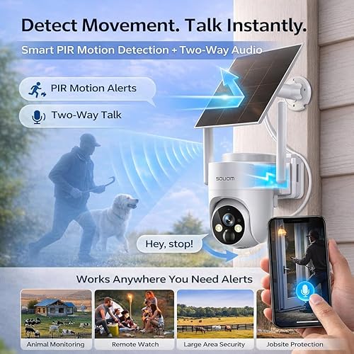 Miniatura 5 de SOLIOM Cámara de seguridad celular 4G LTE, sin cámara de seguridad WiFi para áreas remotas, cámara inalámbrica para exteriores, visión nocturna a