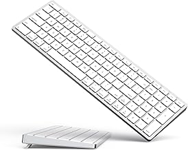 Wireless Bluetooth Keyboard for Apple Mac OS – US QWERTY Layout, Scissor Keys Precise Typing, Rechargeable Battery, Extra-Long Working Time, Compatible with iMac/MacBook Pro/Mac Mini or iPad