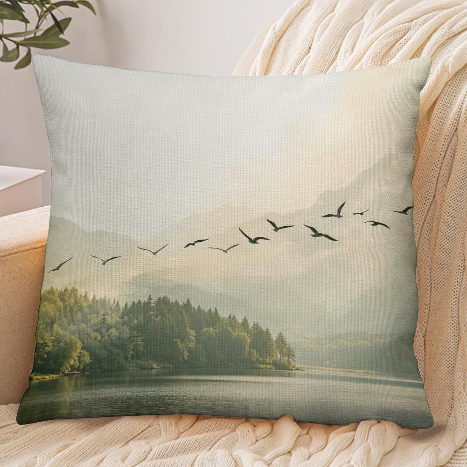 Fekiloot Style Fog Landscape Pillowcase Pillow Sham Pillow Case