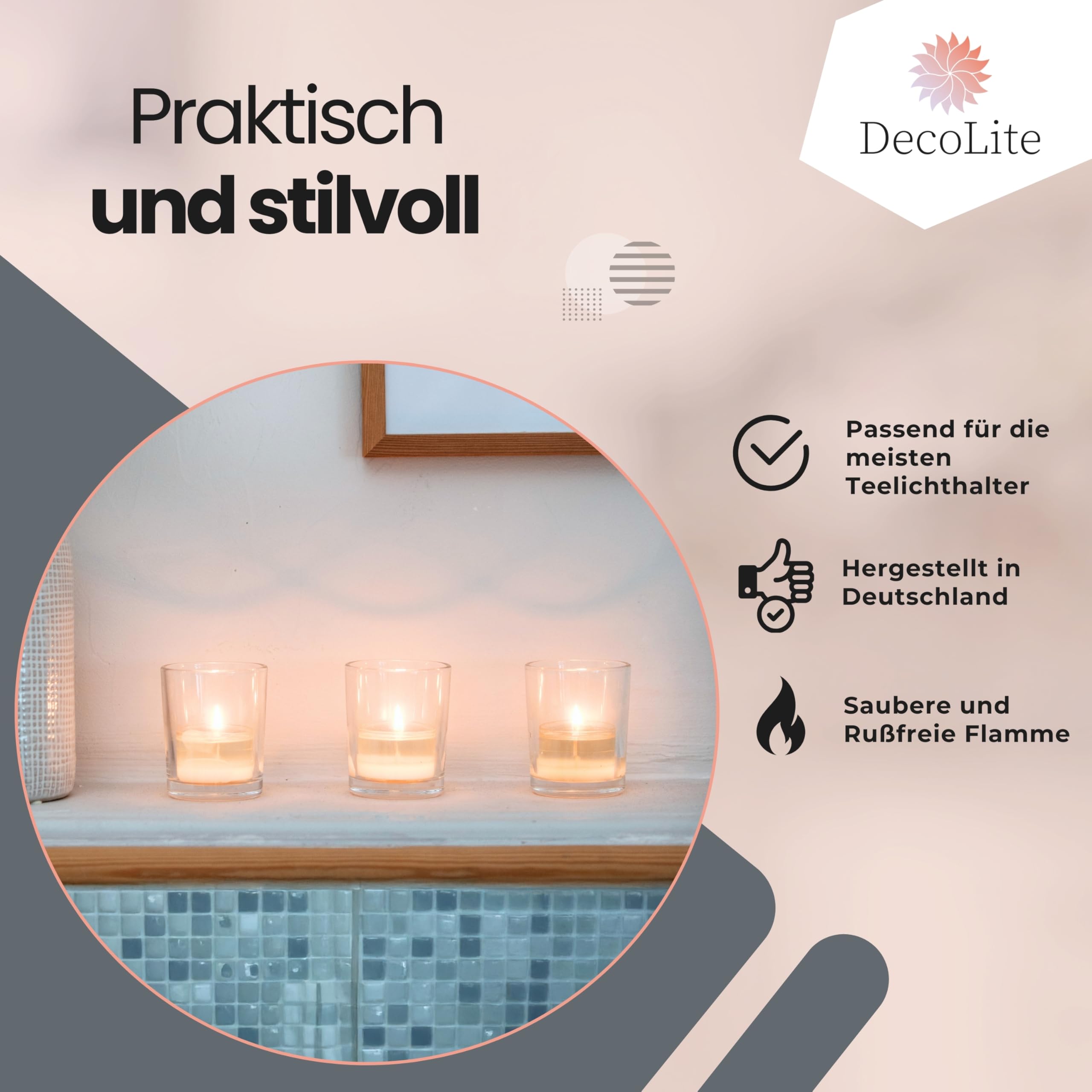 Teelichter 8h Brenndauer, transparente Hülle, 150 Stück