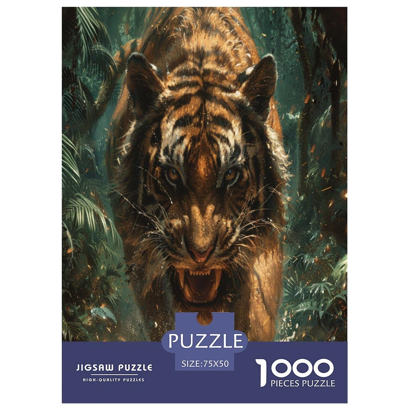 Puzzle De 1000 Piezas De Gatito Y Tigre | Materiales Reciclables Y Alta Definición | Juego Familiar Y Regalo Para Adultos