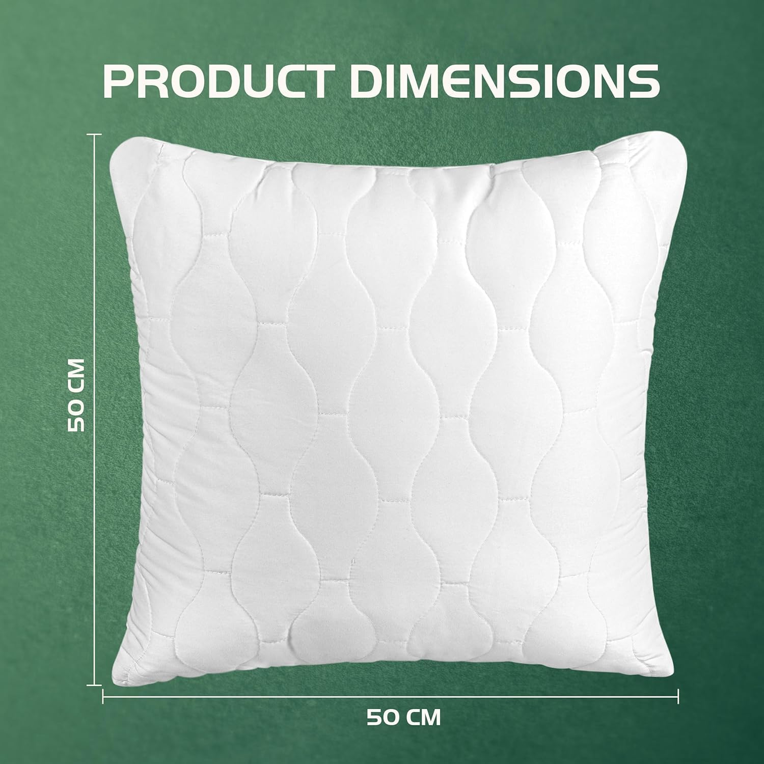 Utopia Bedding Cuscini trapuntati (Confezione da 2) 50 x 50 cm, Cuscini decorativi per letto e divano (Bianco)