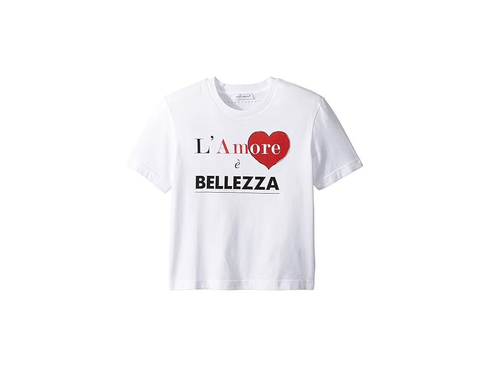 

Dolce & Gabbana Kids Love Bellezza T-Shirt (Toddler/Little Kids) (White) Girl's T Shirt