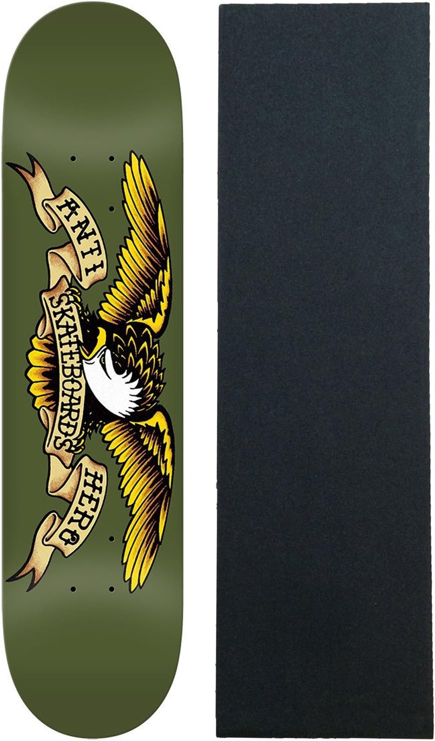 Anti Hero Skateboard Deck Classic Eagle Army 8.38" with Pro Grip