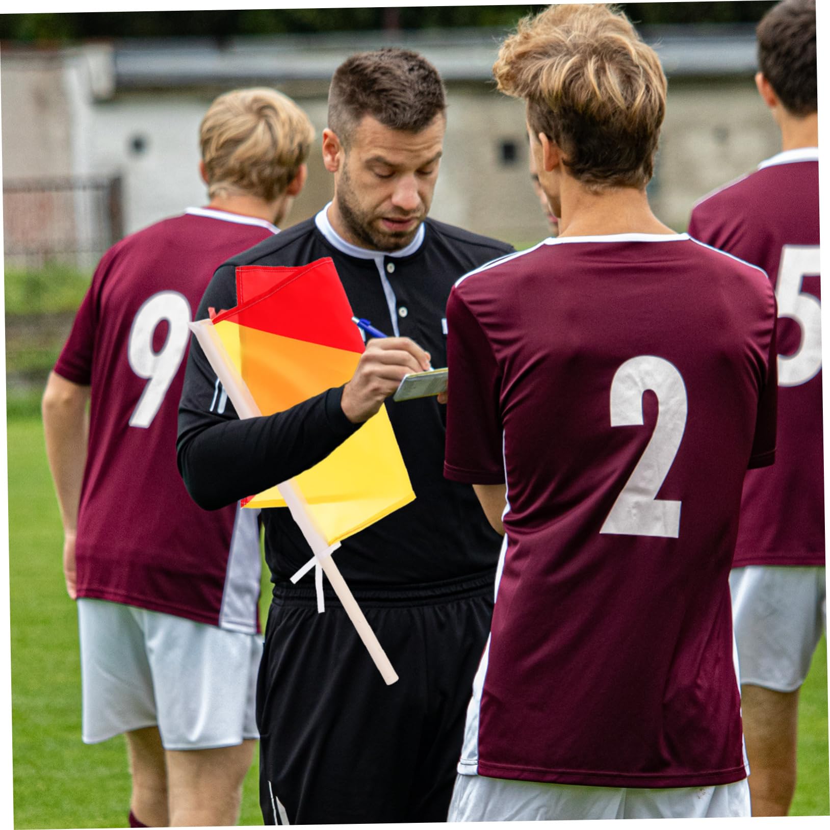 MERRYHAPY 2pcs Signal Flag for Training Waving Flag Portable Pole for Referee for Sports Events