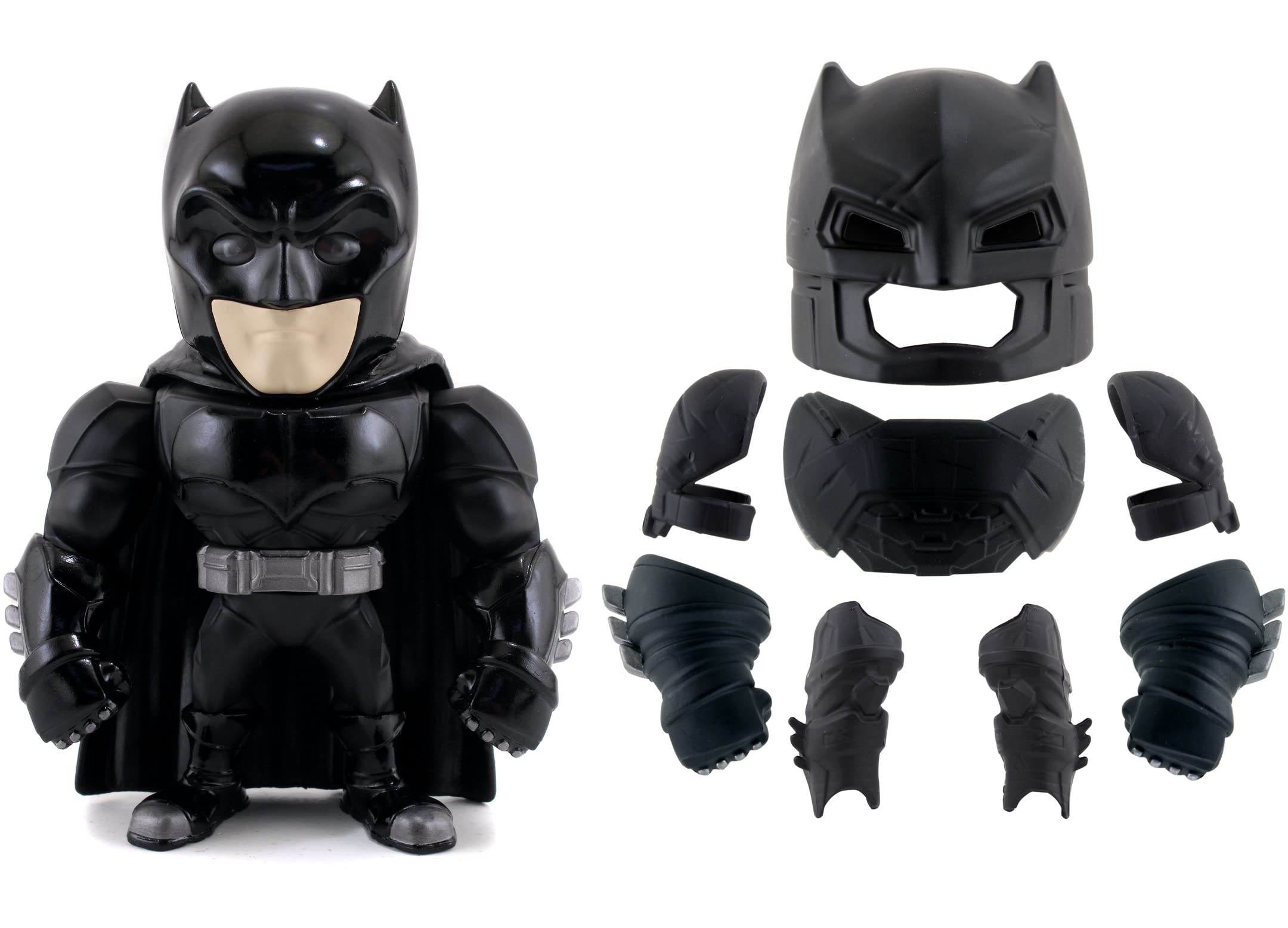 Jada- Batman Figura Metálica Batman Armored, 15cm, Con Armadura Desmontable y Ojos con Luz, Cultura Pop, Coleccionable, A Partir de 8 Años (253213009)