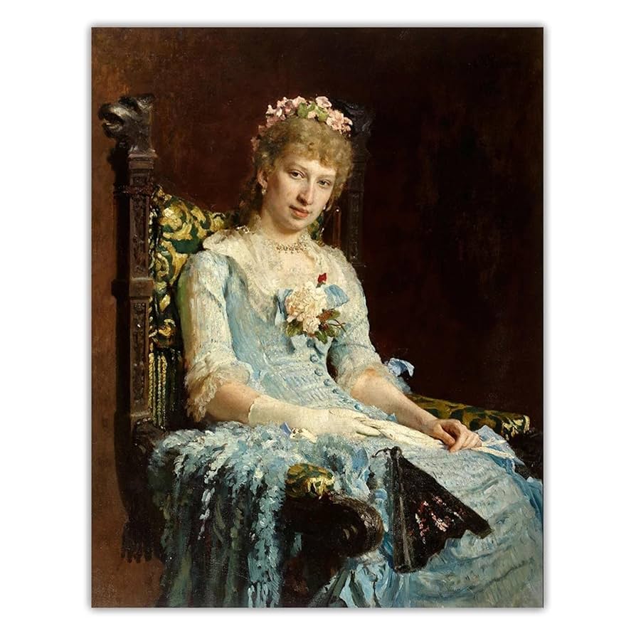 ヴィンテージ 女性肖像画 オーバル額装 絵画 インテリアアート 中古 Amazon｜レトロな女性の肖像画のキャンバスの絵画の複製古典的な