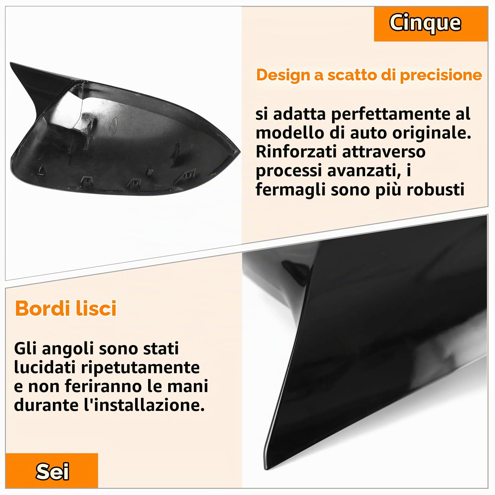 ‎Altsbaos Compatibile con Calotte Ricambio Specchietti Esterni bmw X3 G01/X4 G02/X5 G05/X7 G07 2019-2024,X6 G06 2020-2024 Copri Specchietti X3 X4 X5 X6 X7 Sinistra + Destra (Nero Brillante)
