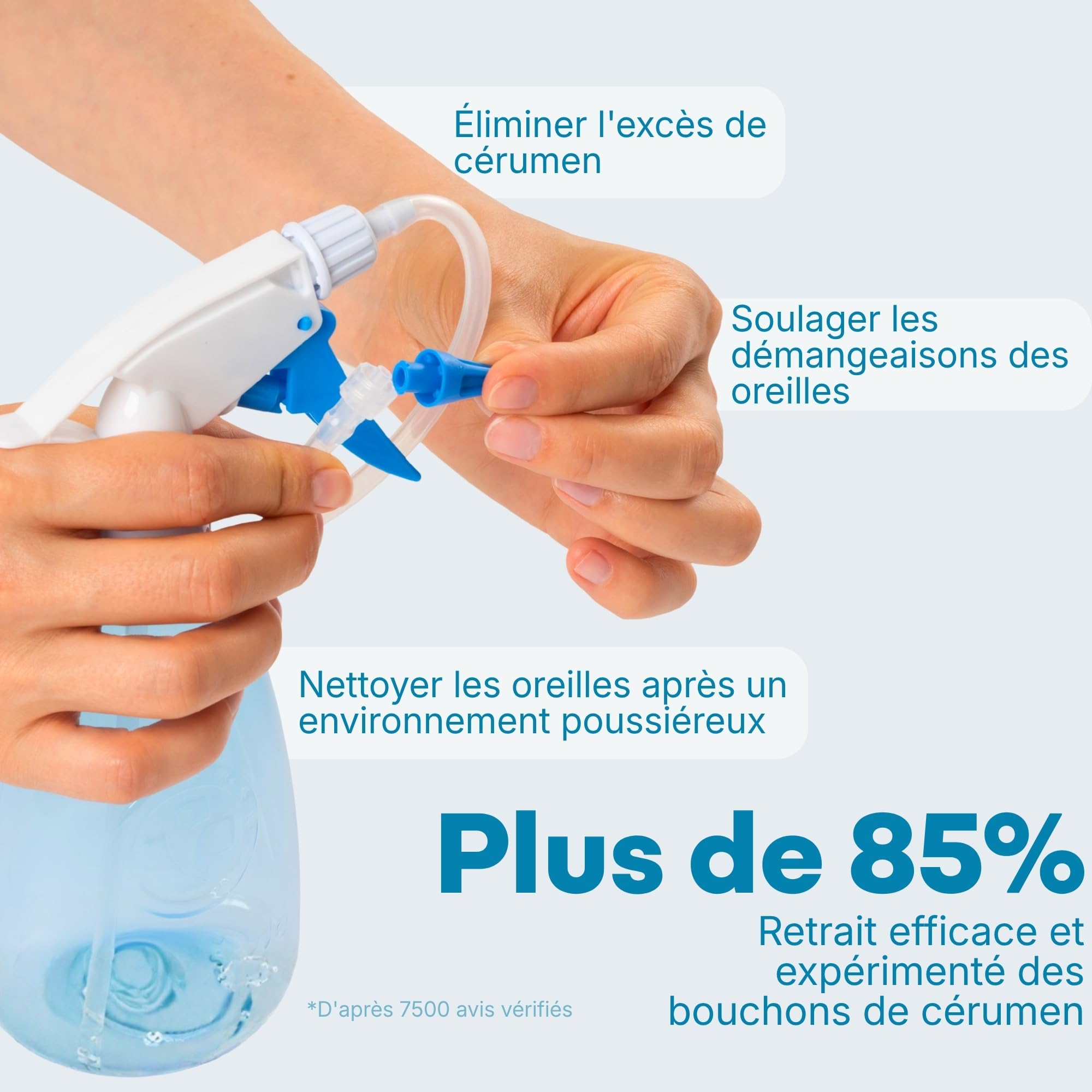 Medi Grade Kit Nettoyeur Oreille 300ml - Kit Voyage - Vaporisateur à Pompe et Seringue pour un Nettoyage Oreille - Cérumen et Cire d’Oreille en Toute Sécurité