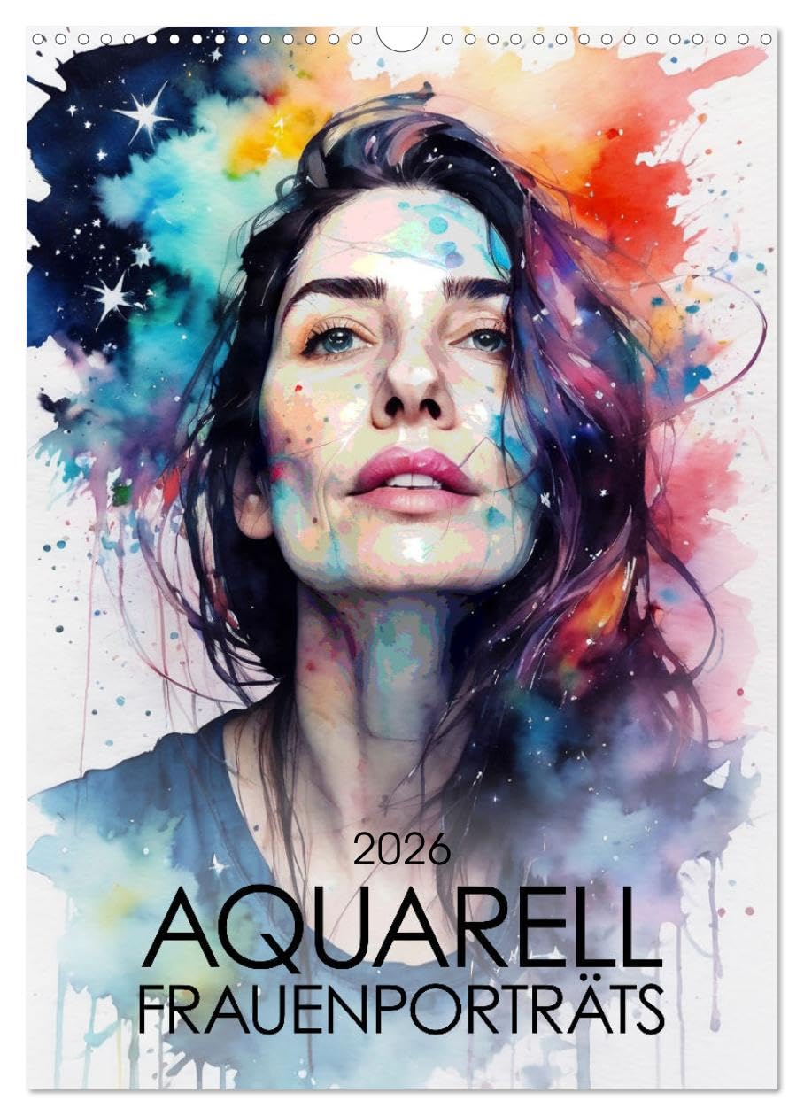 Watercolor portraits of women UK-Version (Wall Calendar 2026 DIN A3 Portrait), CALVENDO 12 Month Wall Calendar — image 1