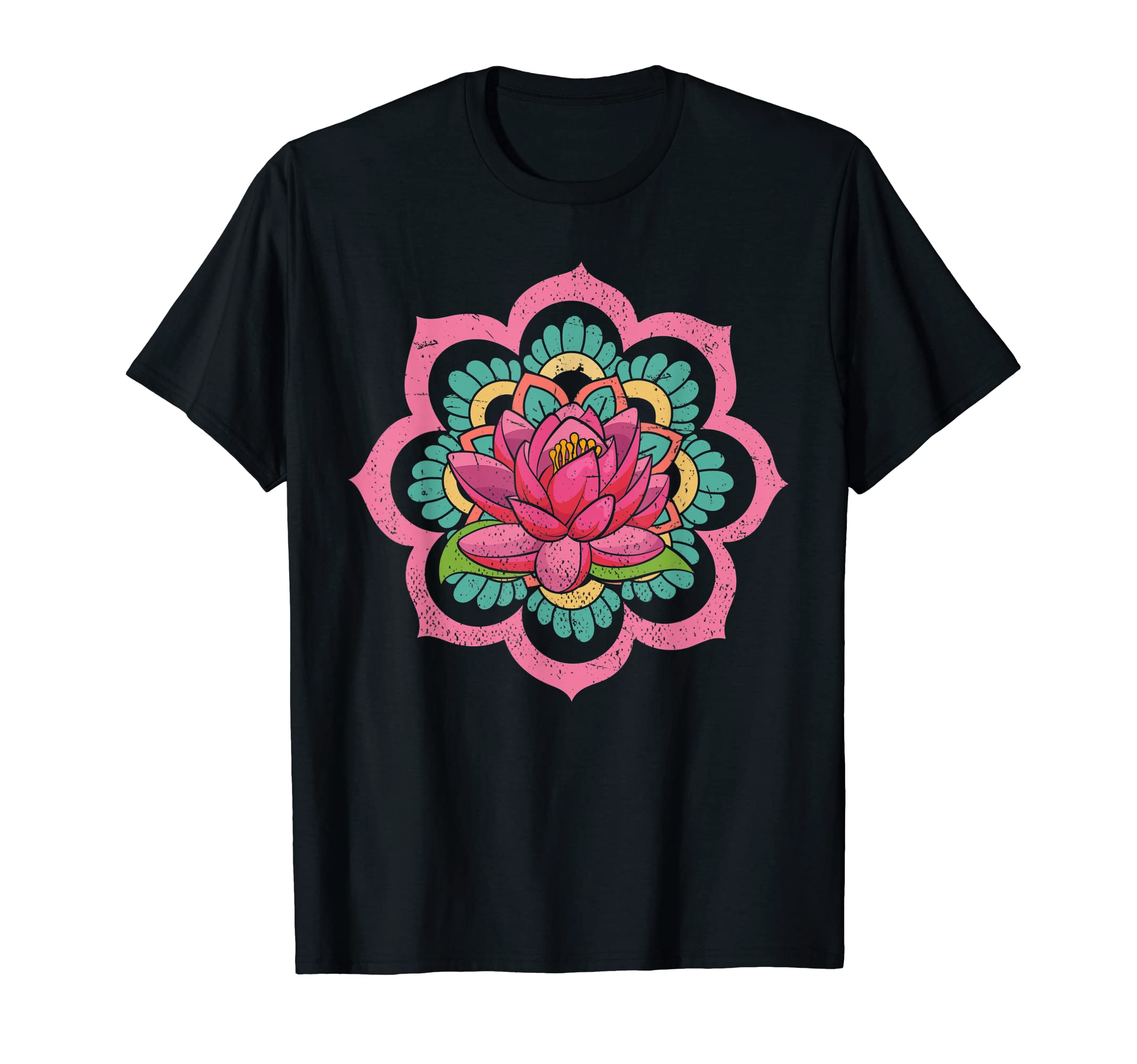 Spiritual Yoga Boho Flower Blossom Pilates Lotus Mandala T-Shirt