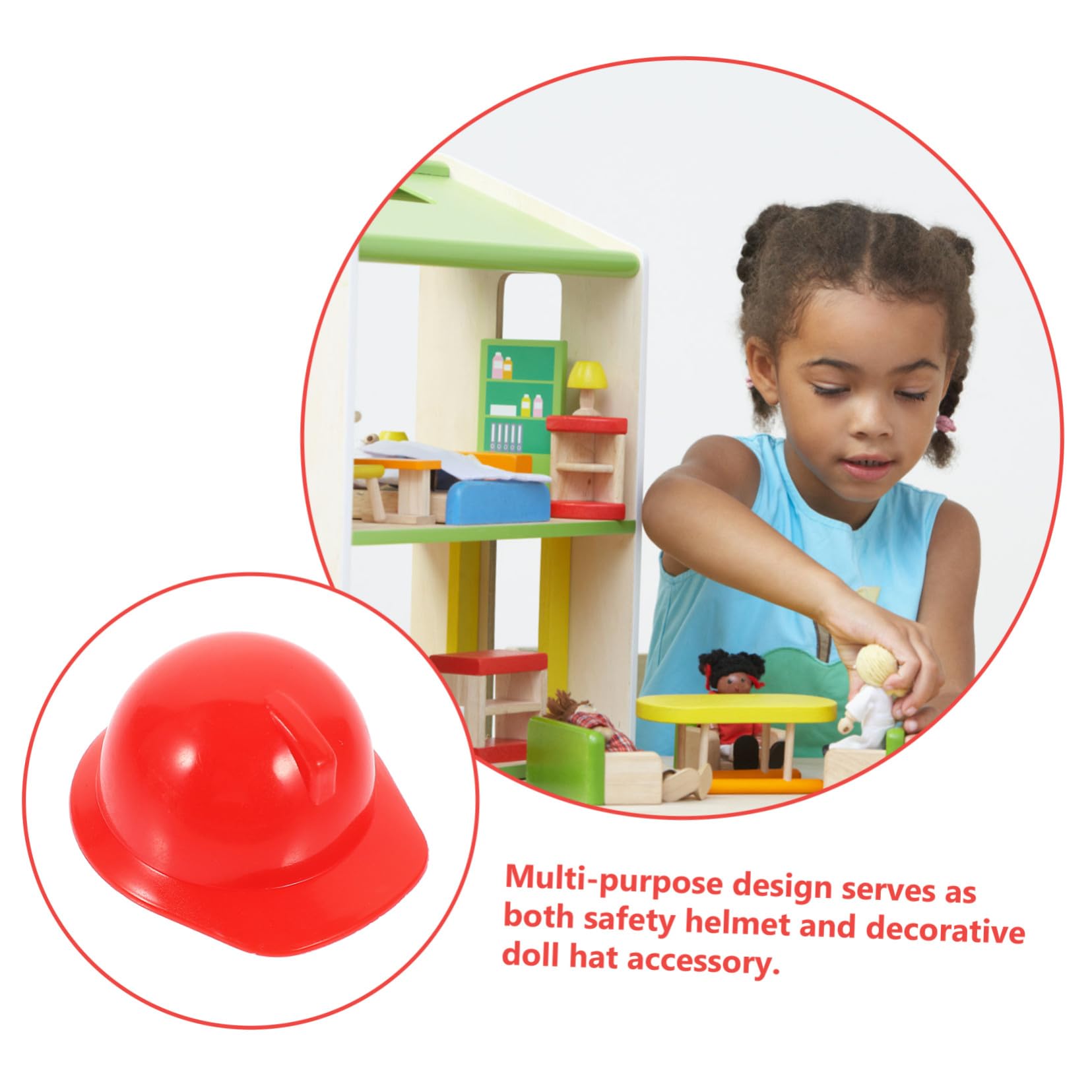 Mini Protector de Seguridad en Rojo, 20 Piezas, Plástico | Sombrero de Construcción Miniatura, Accesorio para Muñeca y Mascota, Uso Exterior y Espectáculos