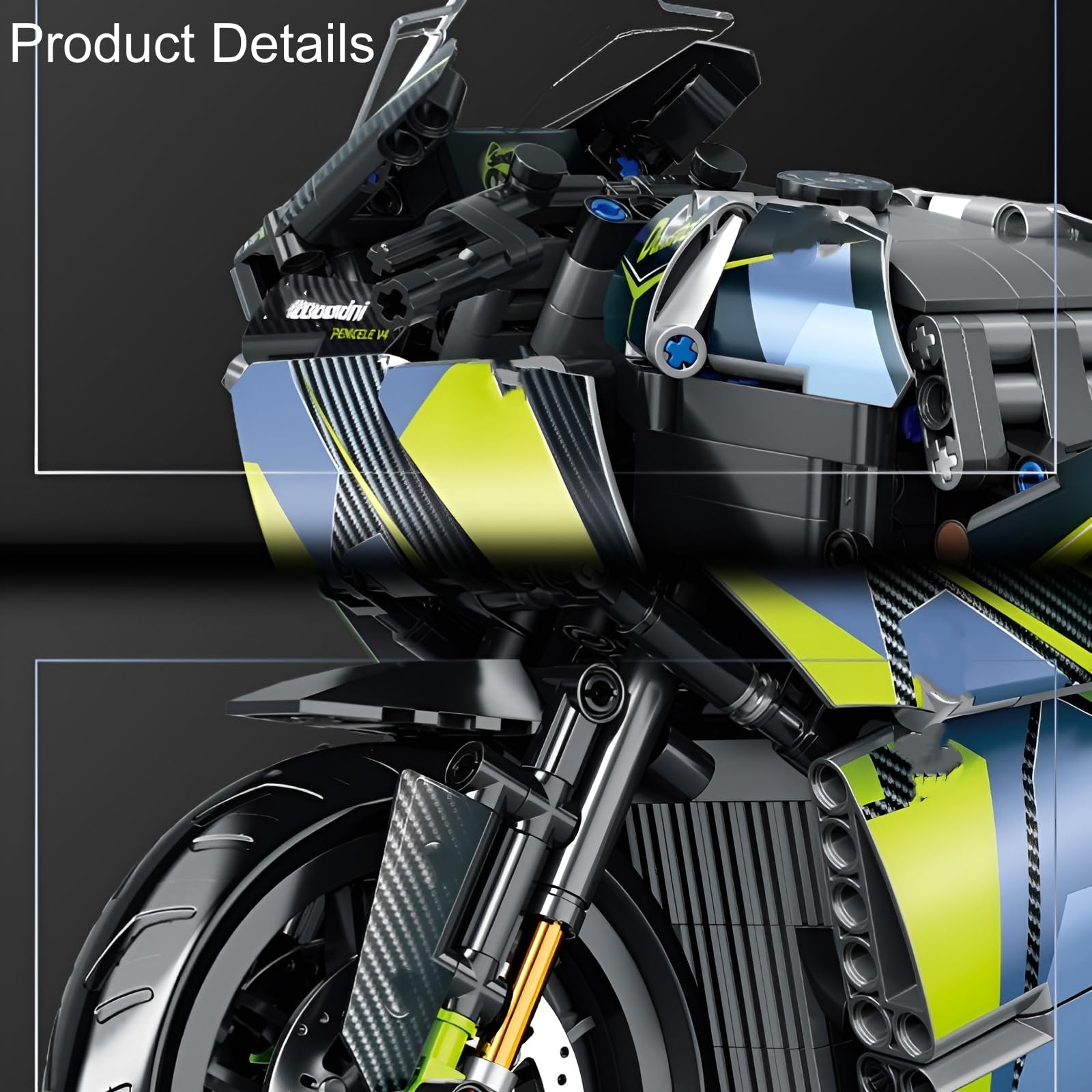Blocs de Construction de Moto MG04, Briques de Serrage Superbike 1:8, 800 Pièces, Jouet pour Adultes et Enfants, Objet de Collection, Cadeau Décoration
