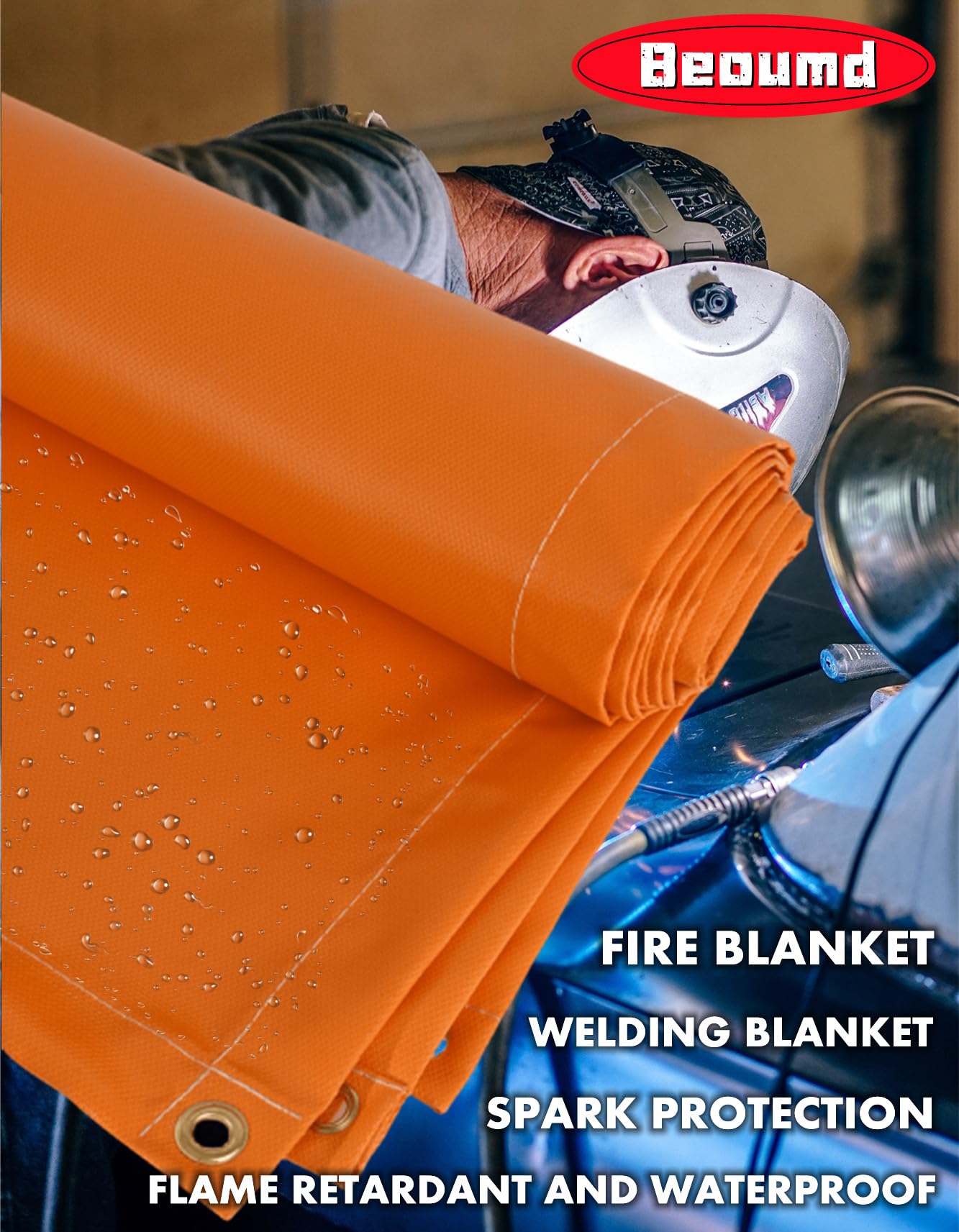 Manta de soldadura resistente de silicona de 6 x 8 pies, manta de soldadura con aislamiento térmico