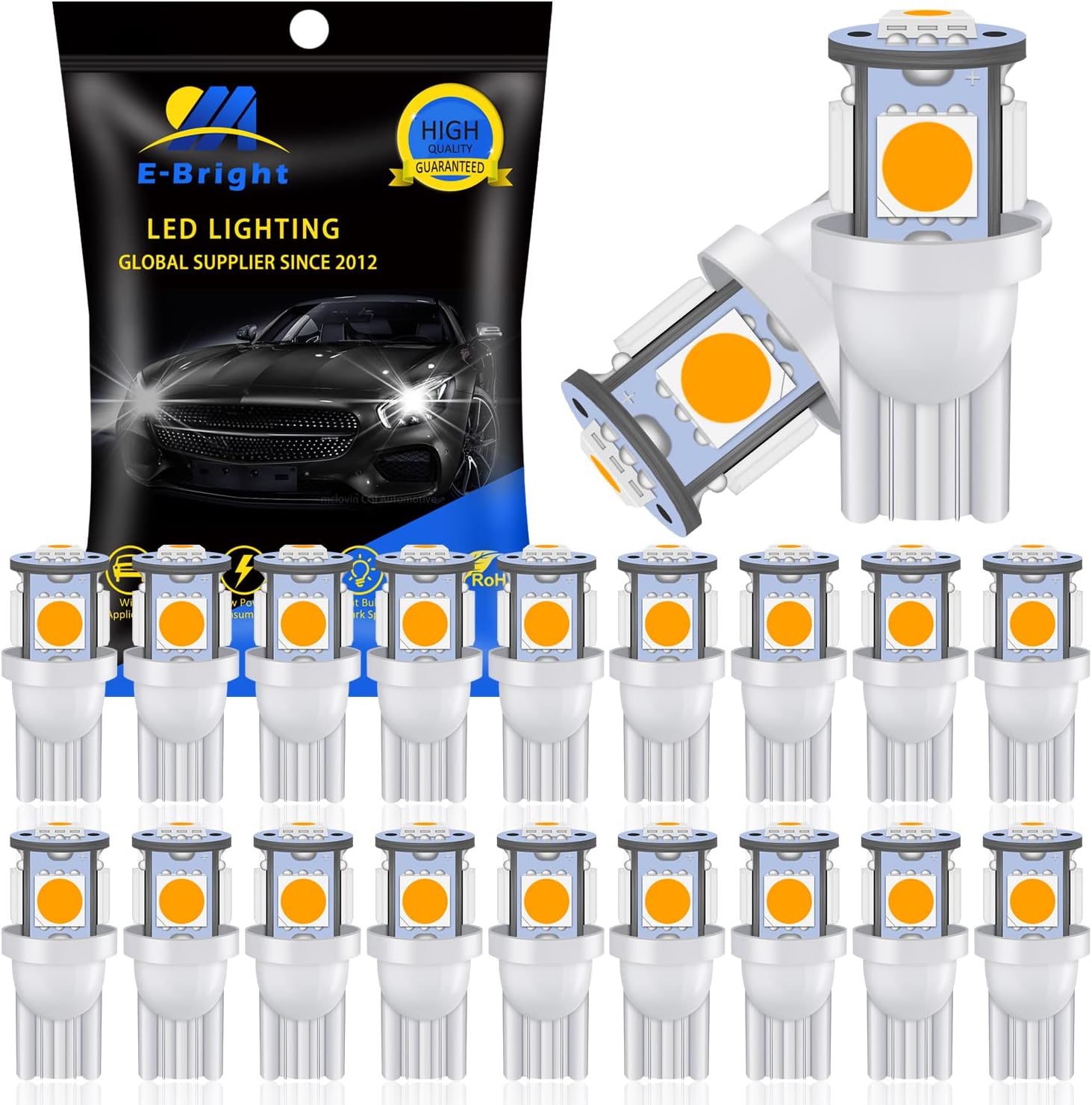 Amazon.com: Yorkim 194 LED Bulbs Warm White Super Bright New 5th ...