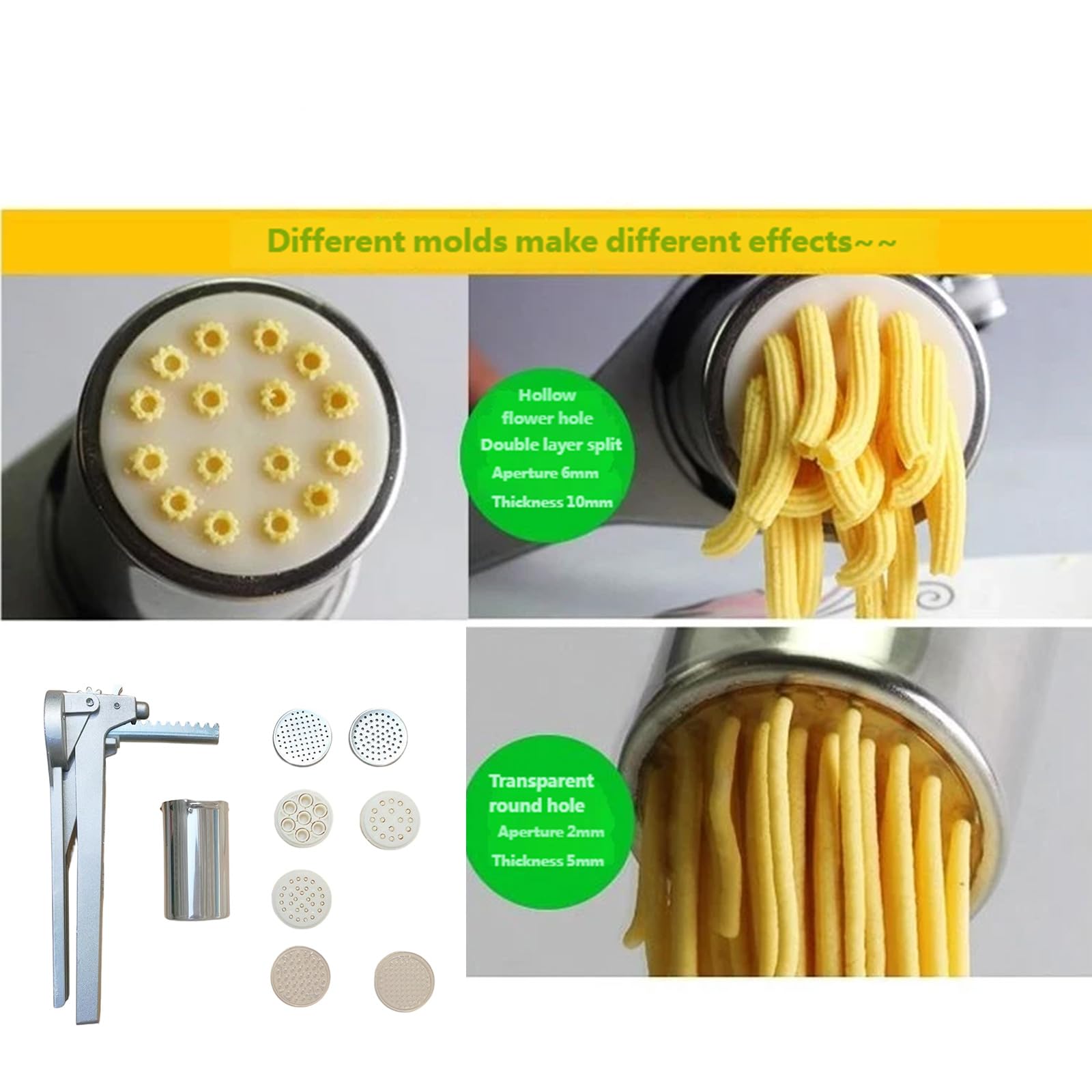 Nudelpresse mit ergonomischem Griff für bequeme Nudeln, aus Edelstahl, effizienter Nudel-Extruder