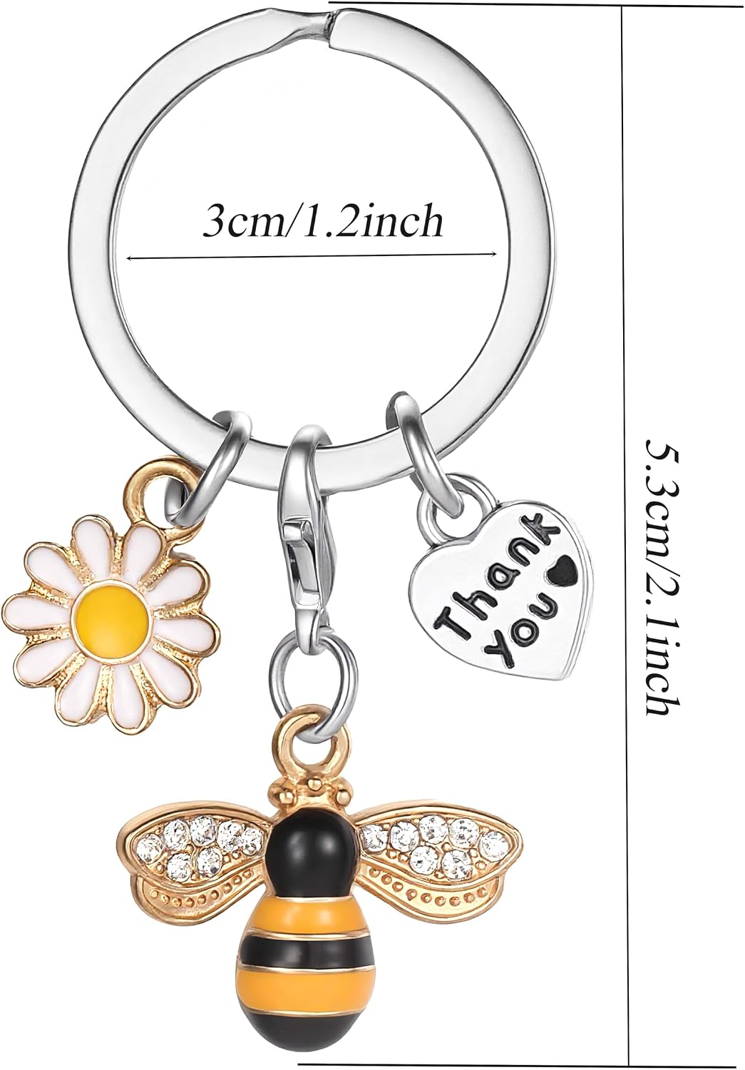 Teacher Appreciation Keychains Gifts for Women, Bee Keychain in Teachers Gifts Thank You Gift for Best Teacher