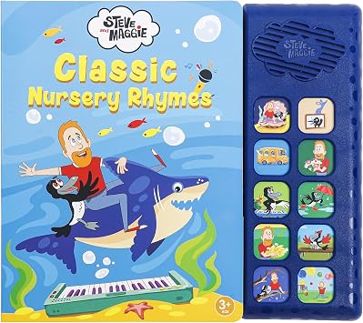 STEVE and MAGGIE Nursery Rhymes Musical Sound Book for Toddlers 13 | 10 Buttons Sing Along Baby Music Book, Educational Interactive Learning Toy Gift for Boys Girls