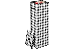 mDesign Tall Gift-Wrapping Paper Storage Box with Handles - Upright Wrap Storage...