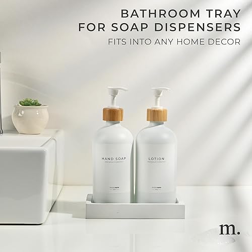 Miniatura 4 de MaisoNovo Bandeja de hormigón blanco para encimera de baño Bandejas de baño para mostrador Bandeja de jabón para cocina Bandeja Blanca,Bandeja